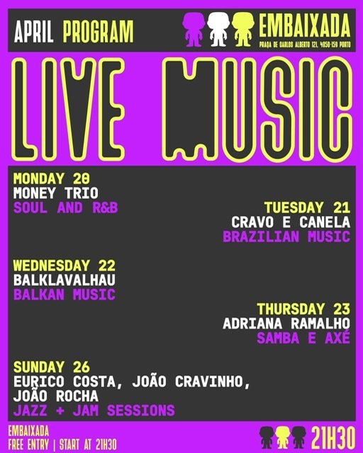 Embaixada Bar Porto Cartaz de Abril